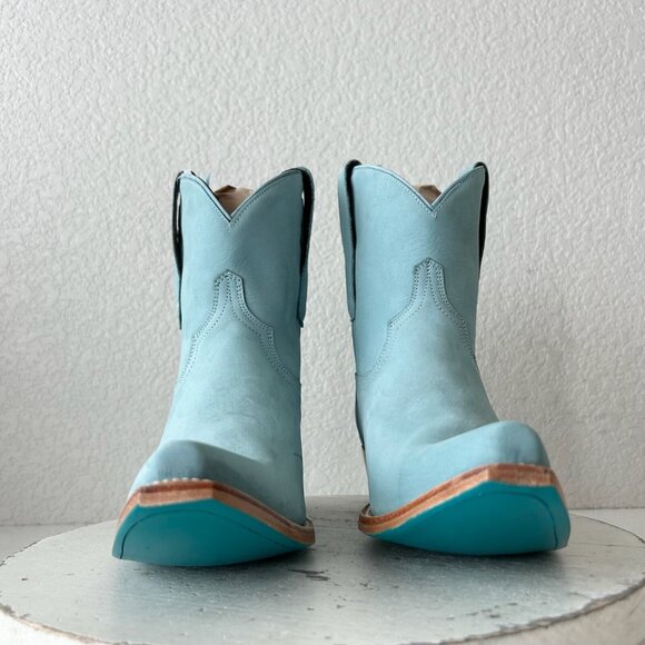 Lane EMMA JANE Womens Cowboy Bootie 8 Western Blue Cowgirl Short Boots Snip Toe - Picture 5 of 9